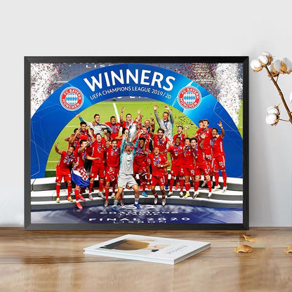 Real Madrid, Barcelona, Manchester United, Liverpool - Champions League WallArt