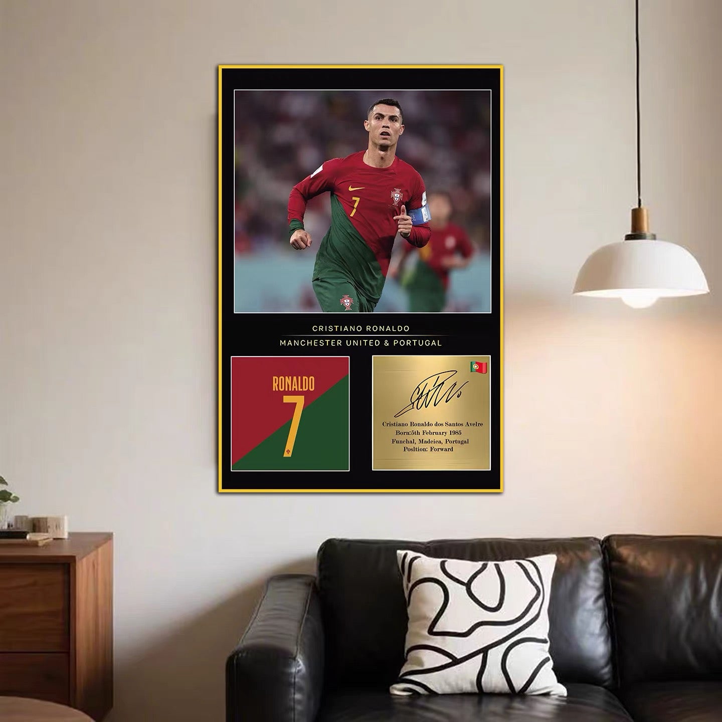 ART MURAL EN JERSEY DE CRISTIANO RONALD (JERSEY GRAPHIQUE)