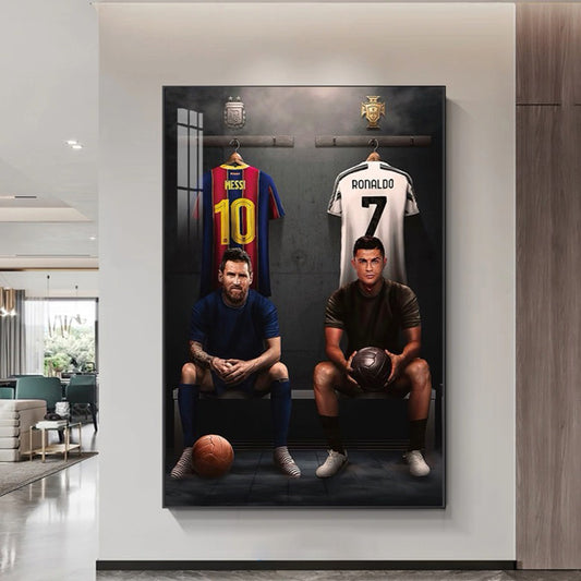 LIONEL MESSI & CRISTIANO RONALD Vertical 1:2 WallArt