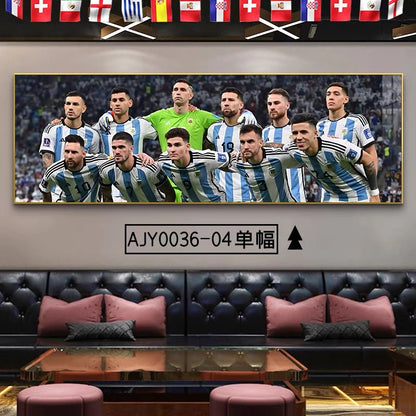 Lionel Messi Argentina 2022 World Cup - Horizontal 3:1 WallArt
