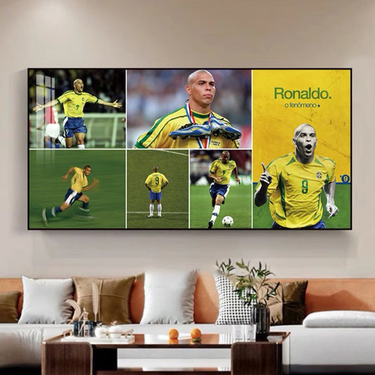 R9 Ronaldo Nazário - Horizontal 2:1 WallArt - Crystal Porcelain Painting - Aluminum Frame