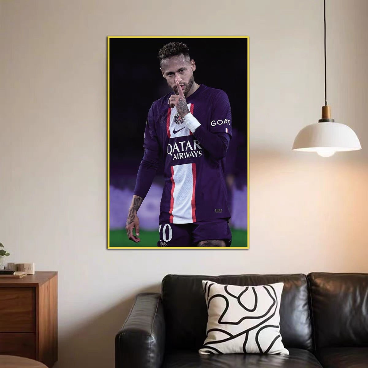 Neymar Jr. Horizontal 3:2 WallArt - Crystal Porcelain Painting - Aluminum Frame
