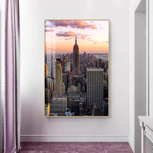 City Architecture 🏙️ Vertical 2:3 WallArt - Crystal Porcelain Painting - Aluminum Frame