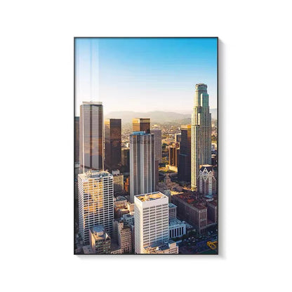 City Architecture 🏙️ Vertical 2:3 WallArt - Crystal Porcelain Painting - Aluminum Frame