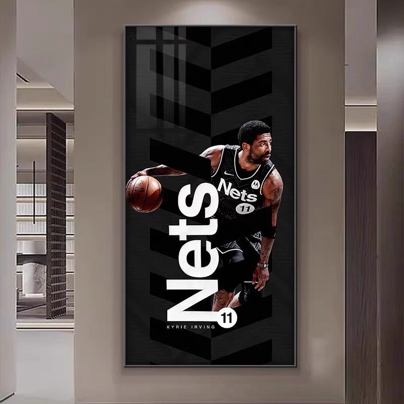 Kyrie Irving - Vertical 1:2 WallArt - Crystal Porcelain Painting - Aluminum Frame