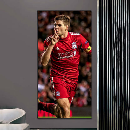 Steven Gerrard LFC Poster – Football Legend Wall Art for Room Decor