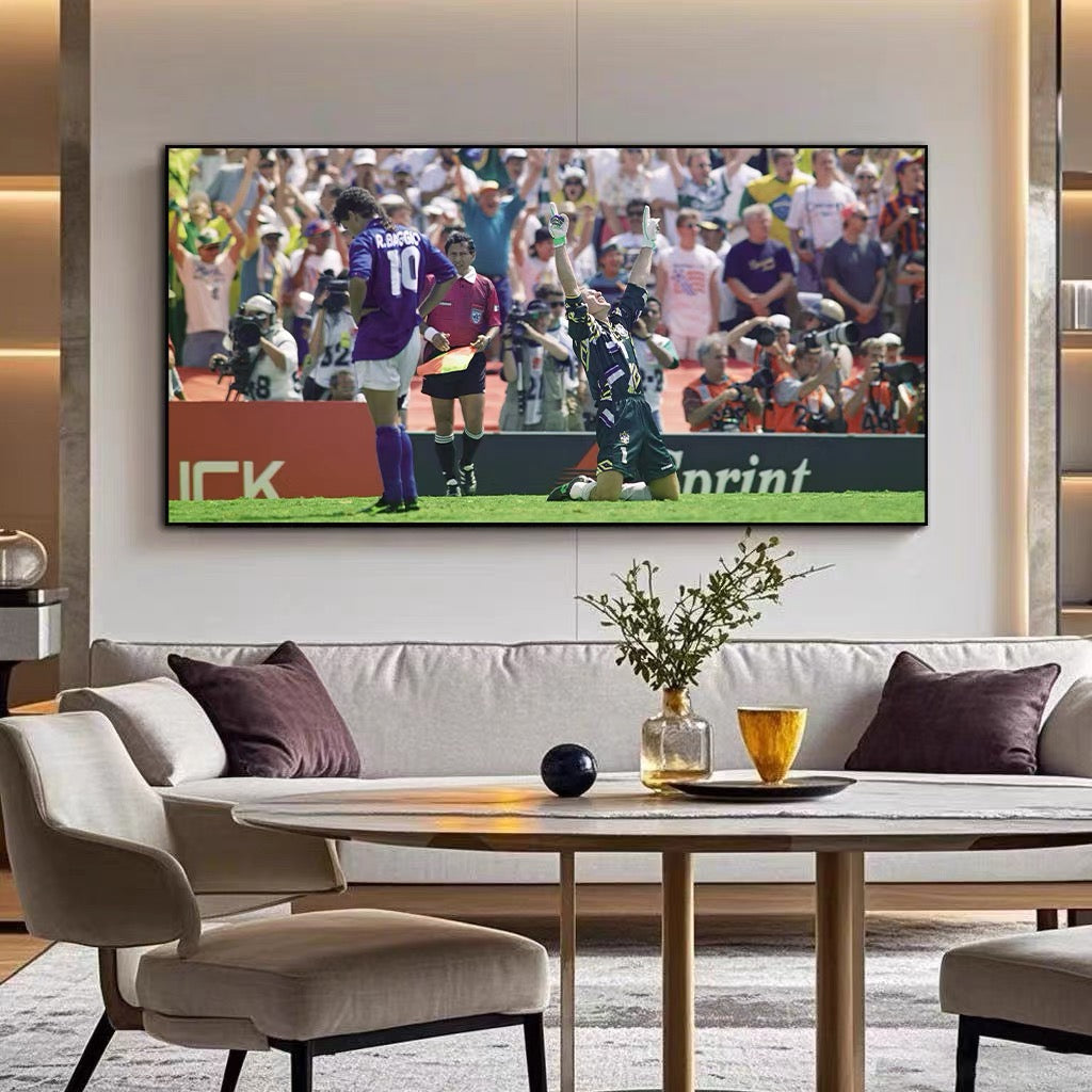 Roberto Baggio Football Wall Art – Italian Soccer Legend Poster for Bedroom & Sports Room Decor