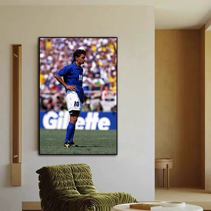 Football Legends Wall Art – Roberto Baggio Soccer Star
