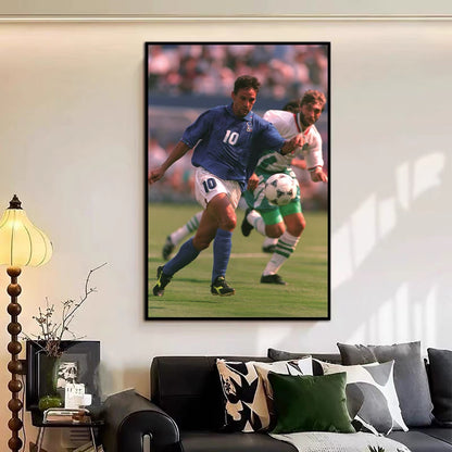 Football Legends Wall Art – Roberto Baggio Soccer Star