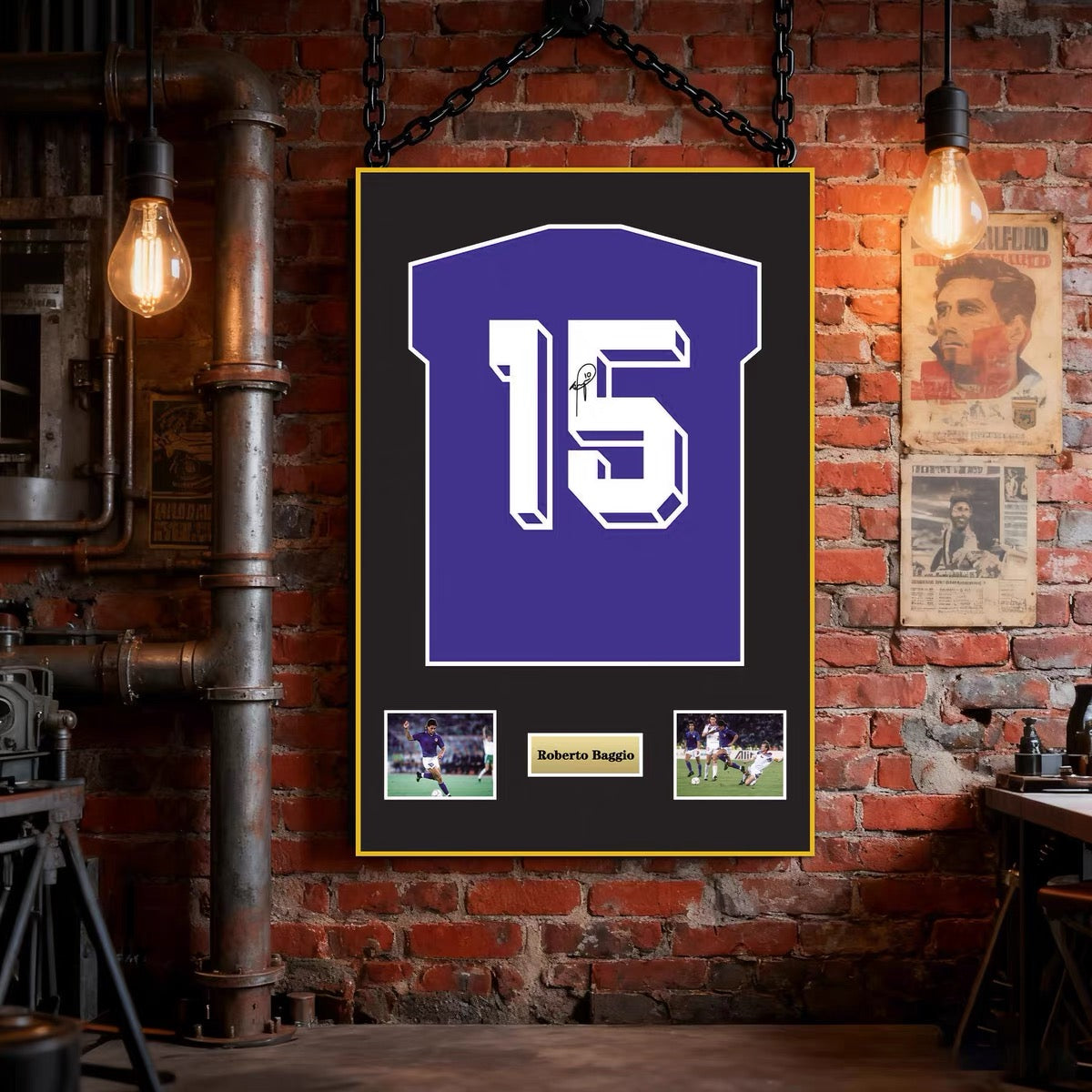 Football Legends Wall Art – Roberto Baggio Soccer Star