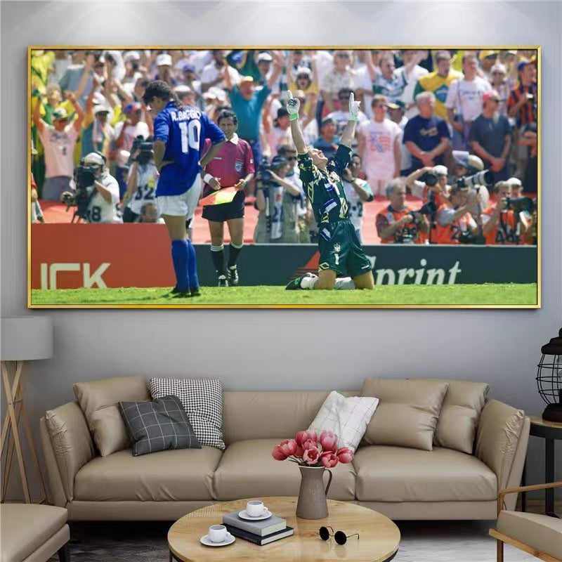 Roberto Baggio Football Wall Art – Italian Soccer Legend Poster for Bedroom & Sports Room Decor