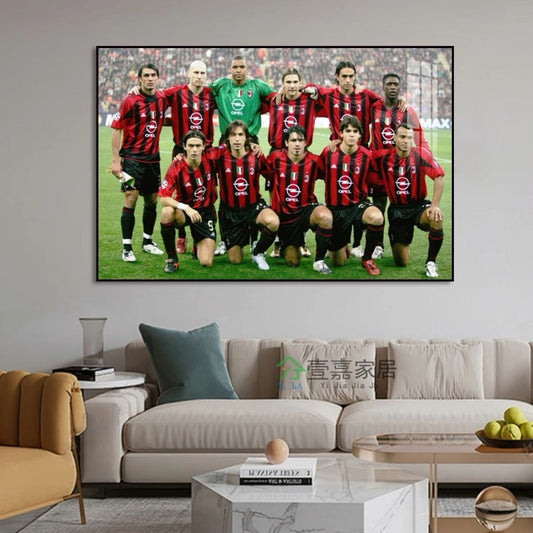 AC Milan 2003 Team Photo Inzaghi & Kaká Living Room Wall Art Football-Themed Poster Soccer Star Bedroom Decor