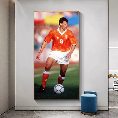 Marco Van Basten Vertical 1:2 WallArt - Crystal Porcelain Painting - Aluminum Frame