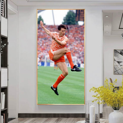 Marco Van Basten Vertical 1:2 WallArt - Crystal Porcelain Painting - Aluminum Frame