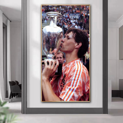 Marco Van Basten Vertical 1:2 WallArt - Crystal Porcelain Painting - Aluminum Frame