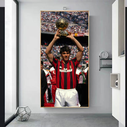 Marco Van Basten Vertical 1:2 WallArt - Crystal Porcelain Painting - Aluminum Frame