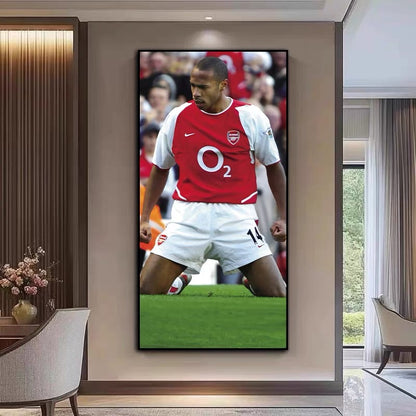 Thierry Henry Arsenal - Vertical 1:2 WallArt - Crystal Porcelain Painting - Aluminum Frame