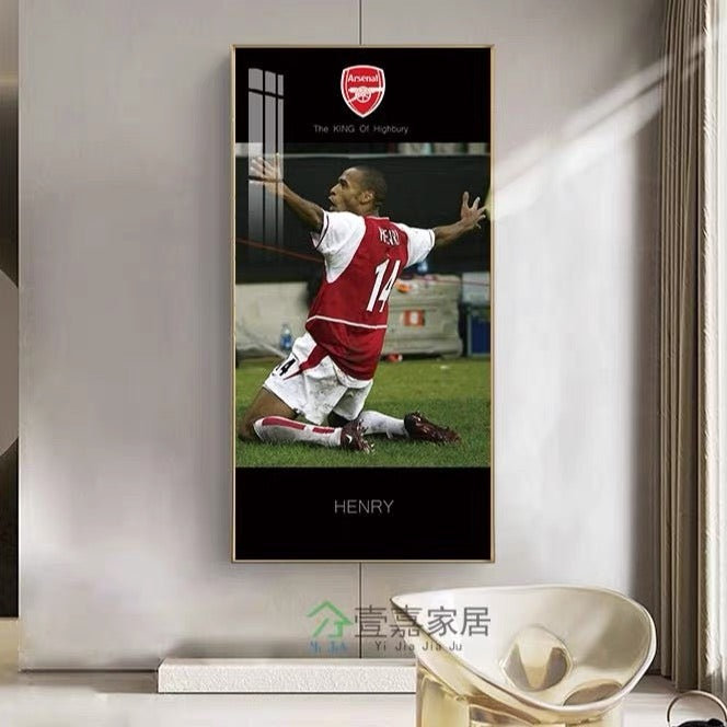 Thierry Henry Arsenal - Vertical 1:2 WallArt - Crystal Porcelain Painting - Aluminum Frame