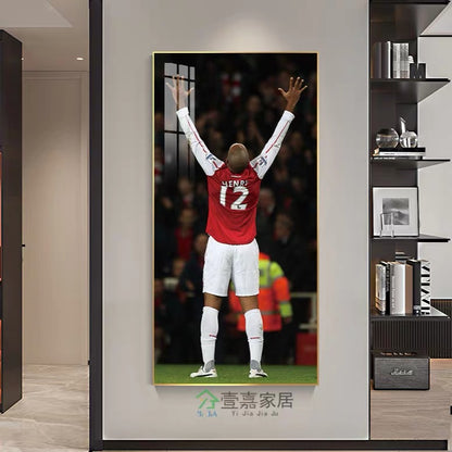 Thierry Henry Arsenal - Vertical 1:2 WallArt - Crystal Porcelain Painting - Aluminum Frame