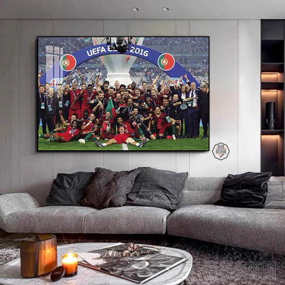 2024 European Cup Champions Wall Art – Spain / England / Portugal Football National Team Poster
