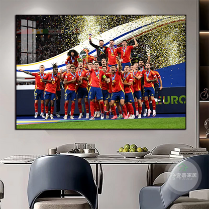 2024 European Cup Champions Wall Art – Spain / England / Portugal Football National Team Poster