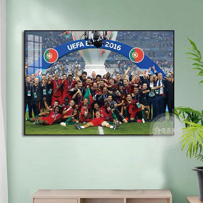 2024 European Cup Champions Wall Art – Spain / England / Portugal Football National Team Poster