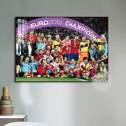 2024 European Cup Champions Wall Art – Spain / England / Portugal Football National Team Poster