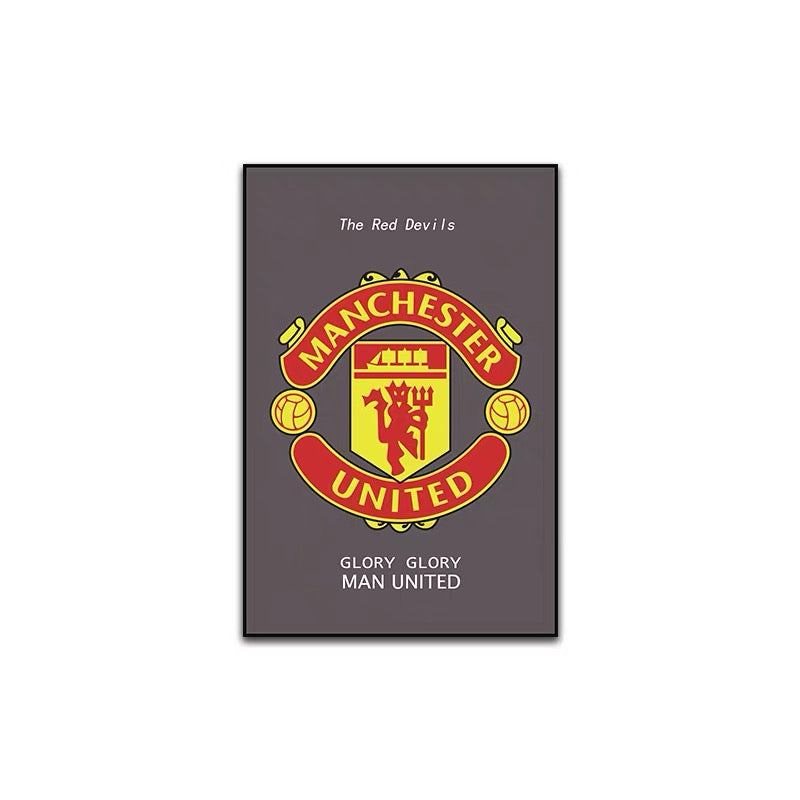 Football Club Crest Wall Art — Manchester United, AC Milan, FC Barcelona, Real Madrid