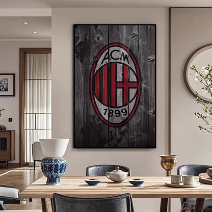 Football Club Crest Wall Art — Manchester United, AC Milan, FC Barcelona, Real Madrid