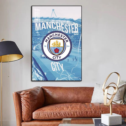 Football Club Crest Wall Art — Manchester United, AC Milan, FC Barcelona, Real Madrid