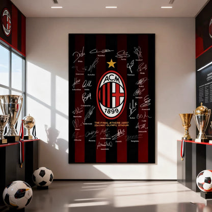 Football Club Crest Wall Art — Manchester United, AC Milan, FC Barcelona, Real Madrid