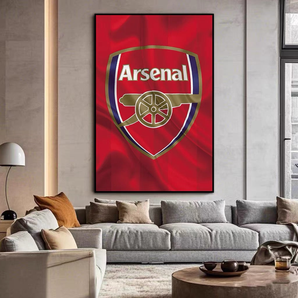 Football Club Crest Wall Art — Manchester United, AC Milan, FC Barcelona, Real Madrid