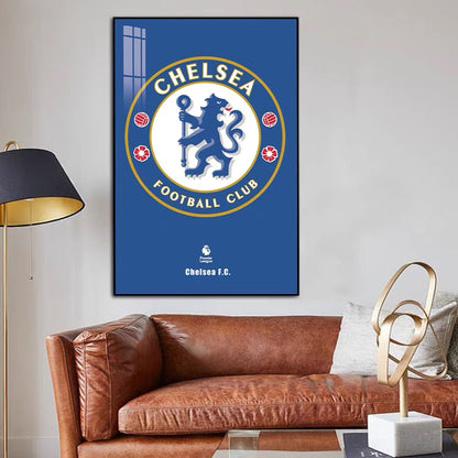 Football Club Crest Wall Art — Manchester United, AC Milan, FC Barcelona, Real Madrid