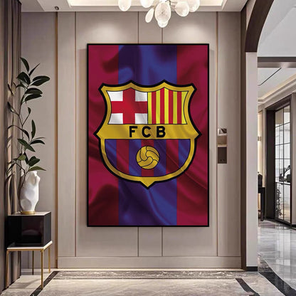 Football Club Crest Wall Art — Manchester United, AC Milan, FC Barcelona, Real Madrid