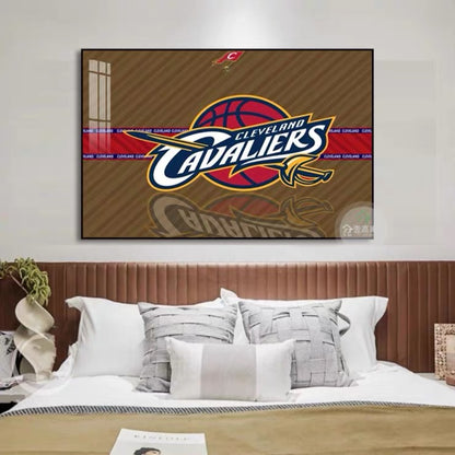 Lakers Warriors Bulls Rockets Cavaliers Heat Clippers Basketball Team Logo Wall Art Living Room Background Decor