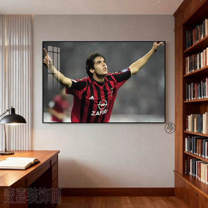 Kaká AC Milan Celebration Poster – Iconic Rossoneri Football Wall Art