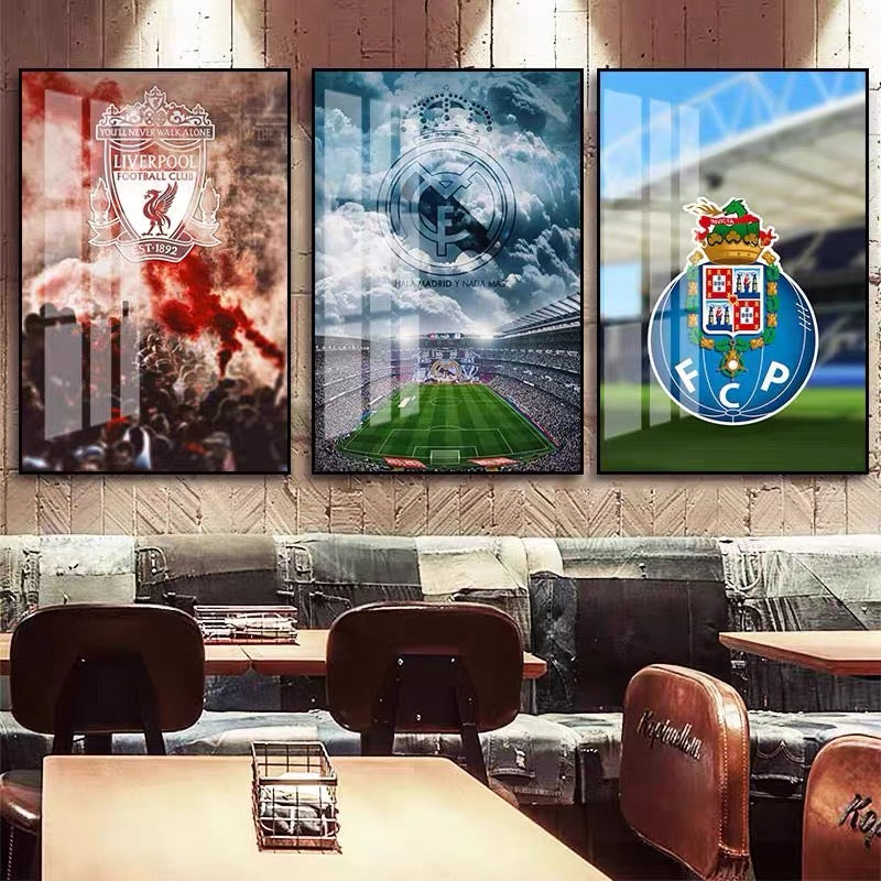 European Football Club Crest Wall Art – Iconic Team Logo Poster