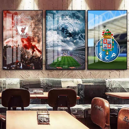 European Football Club Crest Wall Art – Iconic Team Logo Poster