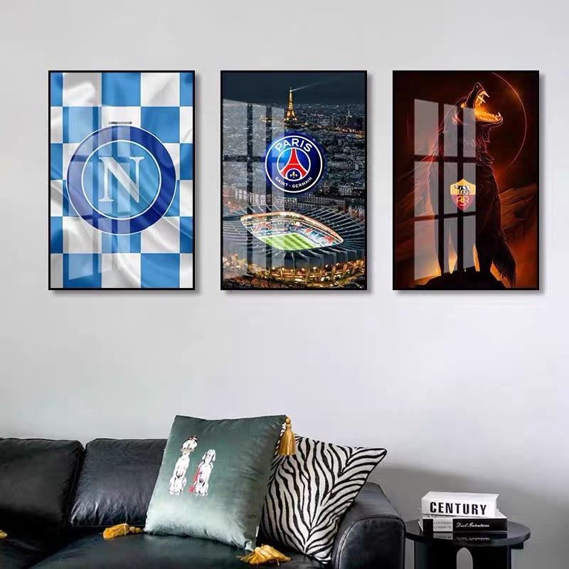 European Football Club Crest Wall Art – Iconic Team Logo Poster