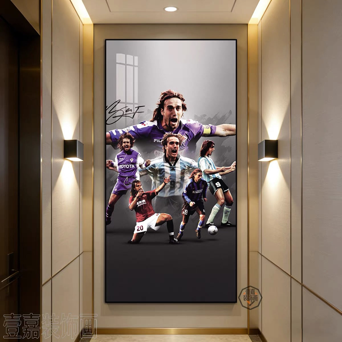 Gabriel Batistuta Fiorentina & Argentina Football Poster Wall Art – Legendary Striker Decor - Vertical 1:2 WallArt