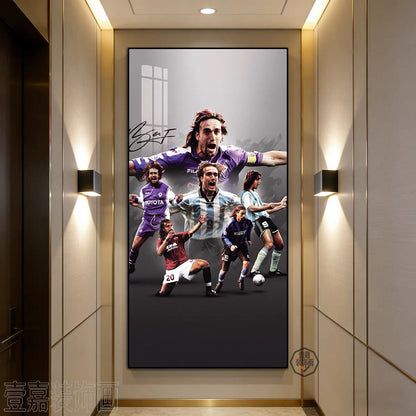 Gabriel Batistuta Fiorentina & Argentina Football Poster Wall Art – Legendary Striker Decor - Vertical 1:2 WallArt