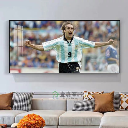 Gabriel Batistuta Fiorentina & Argentina Football Poster Wall Art – Legendary Striker Decor