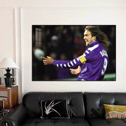Gabriel Batistuta Fiorentina Wall Art – Luxury Football Poster for Bedroom Decor