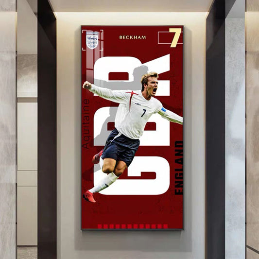 David Beckham Free Kick Poster – Football Wall Art for Fans