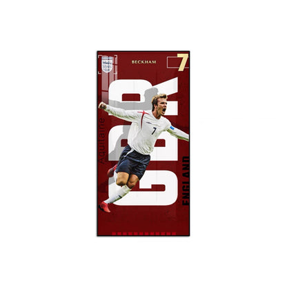 David Beckham Free Kick Poster – Football Wall Art for Fans