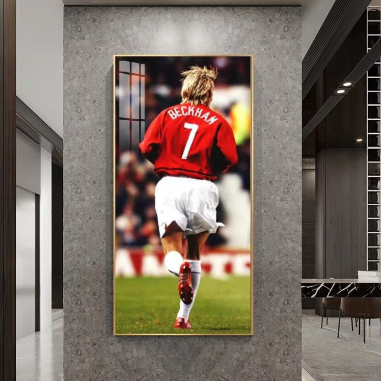 David Beckham Free Kick Poster – Football Wall Art for Fans