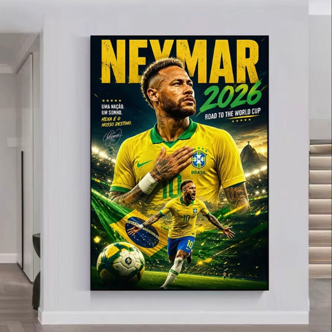 2026 World Cup Top 10 Football Legends Poster 🏆 Wall Art for Home & Office