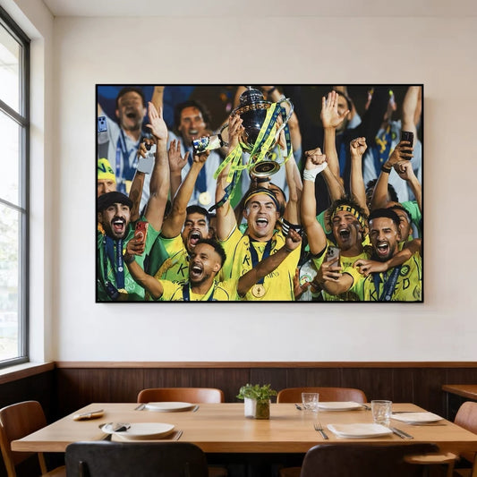 Cristiano Ronaldo Al Nassr 2026 Champions Poster Wall Art – Saudi League Football Decor