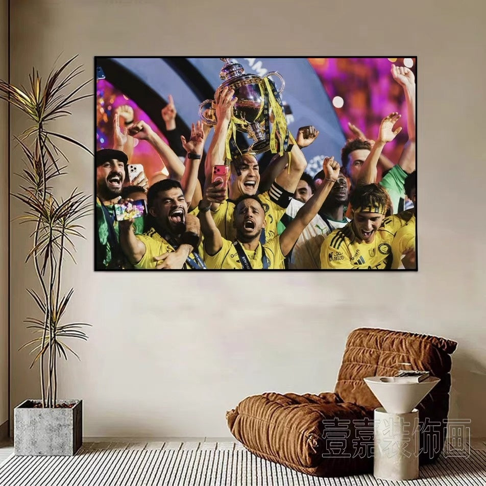 Cristiano Ronaldo Al Nassr 2026 Champions Poster Wall Art – Saudi League Football Decor