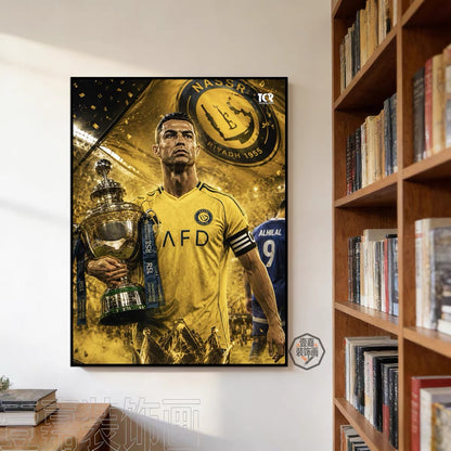 Cristiano Ronaldo Al Nassr 2025/26 Champions Poster Wall Art – 37 Titles Football Decor